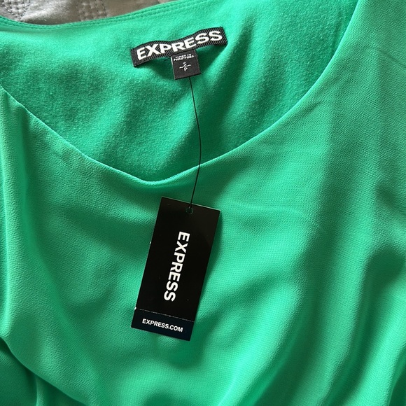 Express Green Dress. Hits just above the knees. Side zip, flattering fit. - Picture 5 of 5